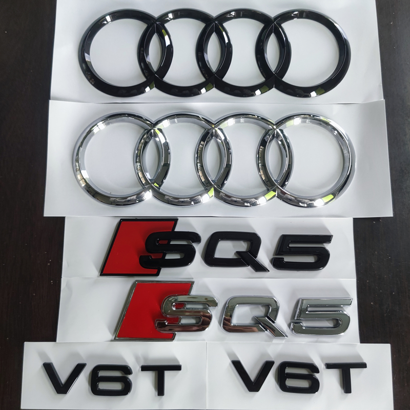 21款奥迪SQ5车标原厂中网四环标V6T侧标黑色后尾标贴改装汽车用品