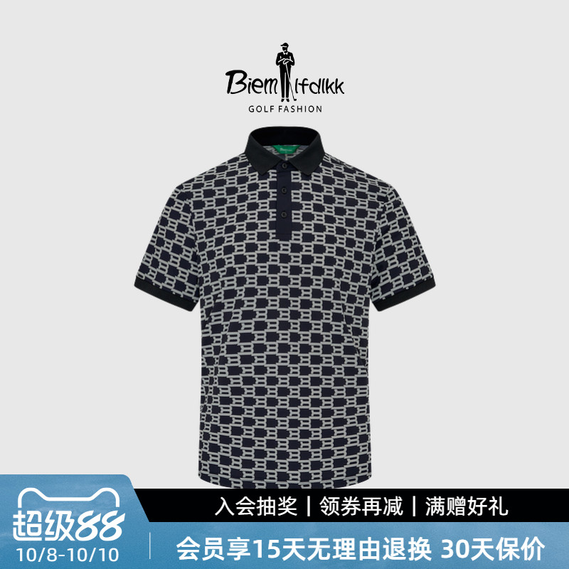 【凉感面料】比音勒芬高尔夫男士夏季BG运动凉感翻领短袖POLO衫