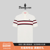 凉感条纹翻领T恤短袖 男士 比音勒芬春夏季 POLO衫 冰爽T冷感科技