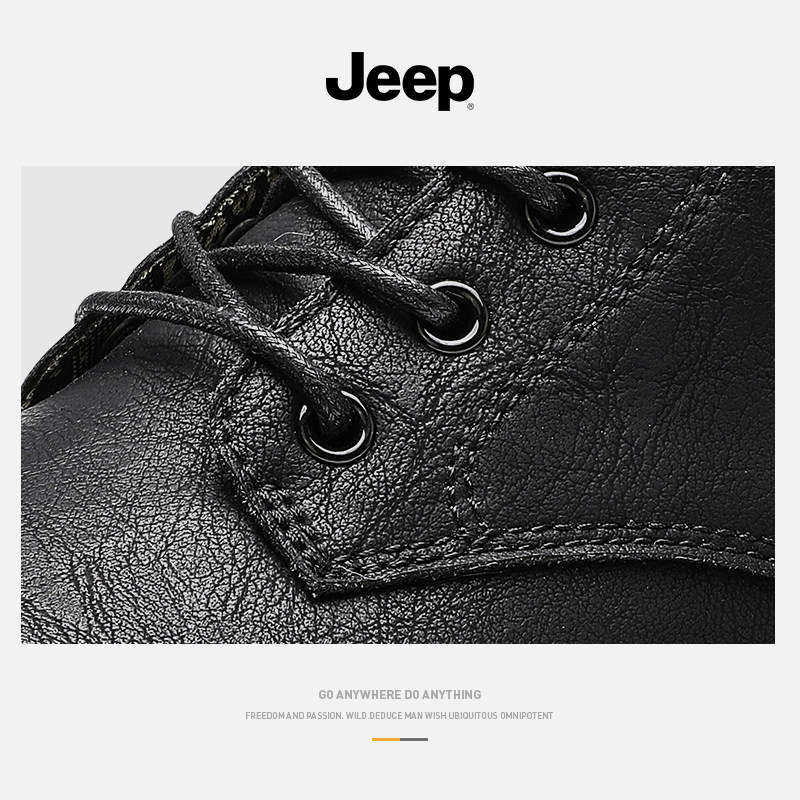 JEEP JEEP WINTER MARTIN BOOTS MENS FLEECE COTTON SHOES SNOW BOOTS HIGH TOP MENS SHOES WARM MID TOP MENS CARGO BOOTS