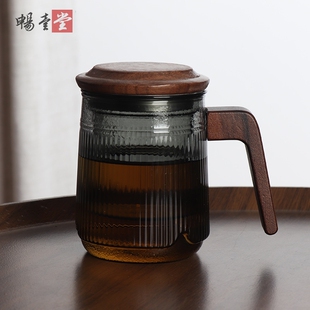 轻奢高档男士个人专用茶水分离泡茶杯耐高温办公室玻璃水杯