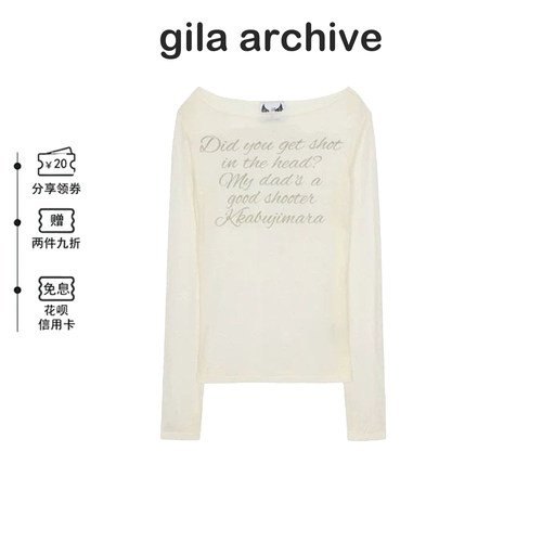 韩国gilaarchive微透长袖T恤女
