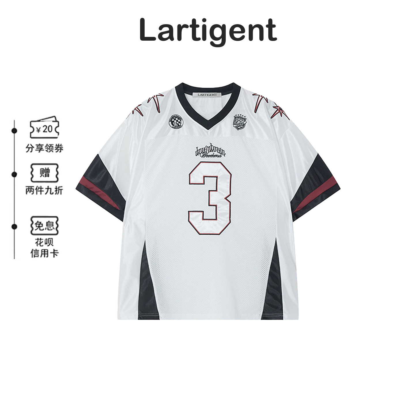 韩国Lartigent美式球衣短袖T恤女