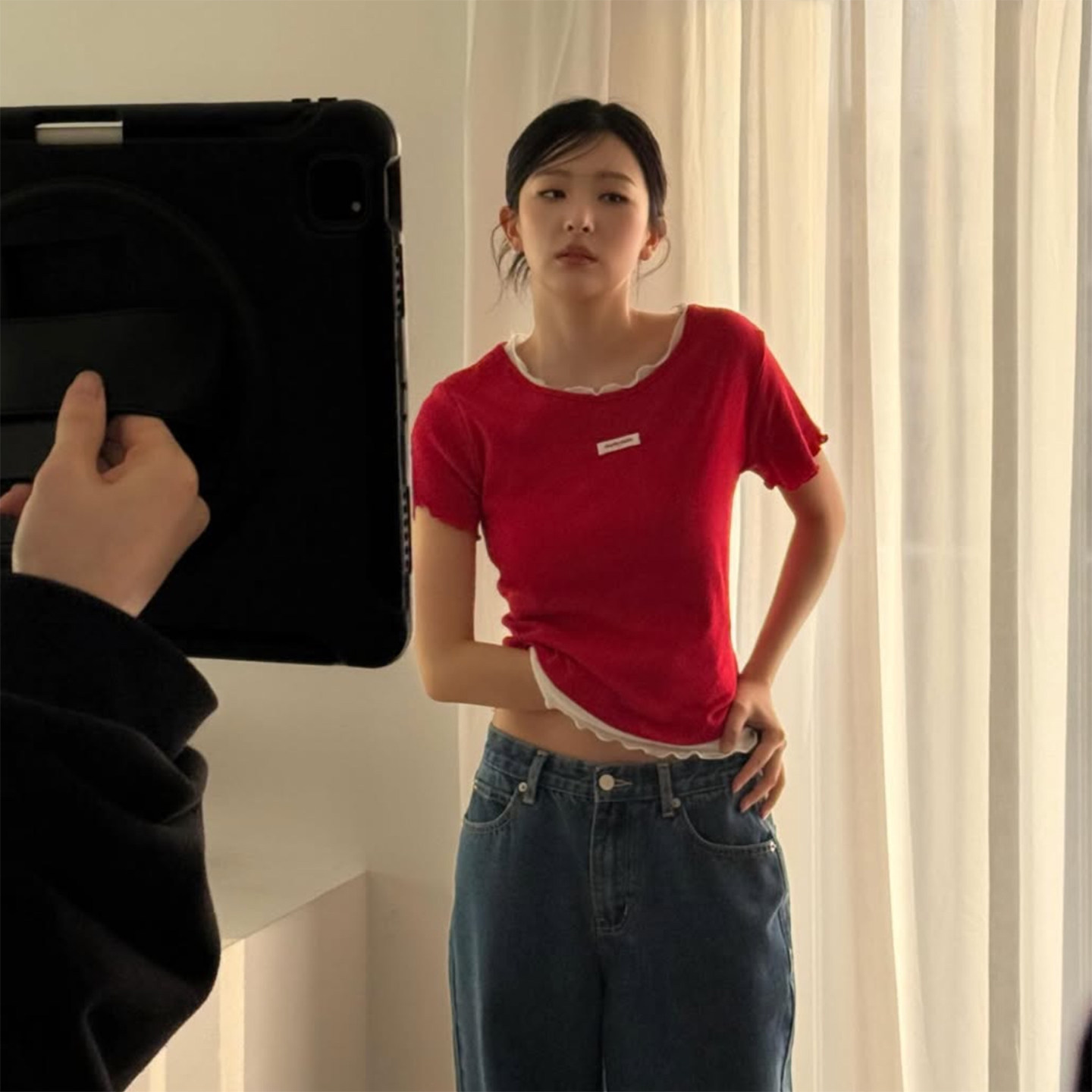 marieclaire短袖T恤女姜涩琪同款