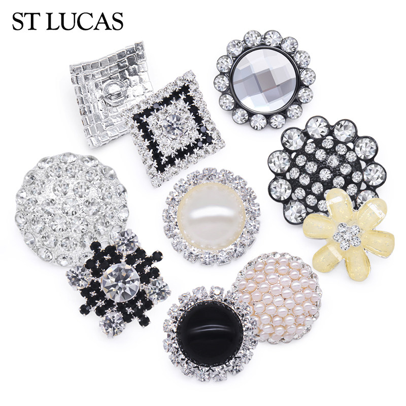 高档小香风镶钻纽扣珍珠扣子毛呢大衣外套配件百搭大小号衣服女扣