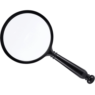 一眸 100mm礼盒装放大镜超大直径20倍高清高倍无灯型60 老人阅读看报10儿童学生手持式维修用金属扩大镜