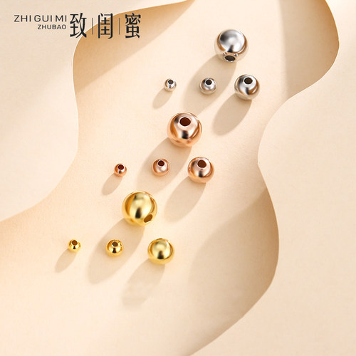 致闺蜜纯银银珠手工编织项链散珠