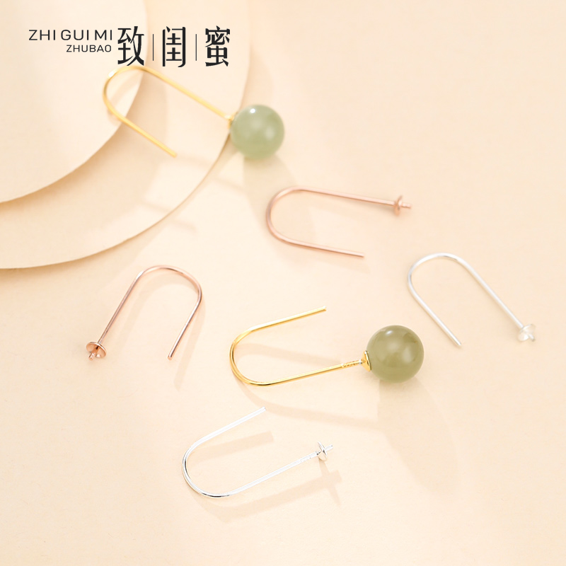 diydiy纯银韩版珍珠耳勾