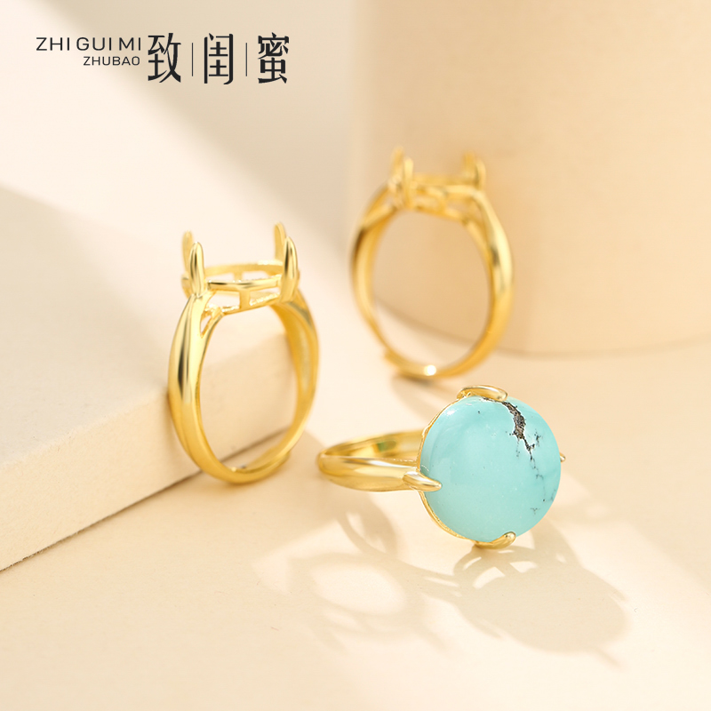 2021新款潮纯银戒指18k圆形