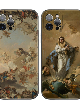 世界名画意大利Tiepolo提埃坡罗壁画适用iPhone XS Max苹果17/16Promax软壳15/14pro手机壳678plus
