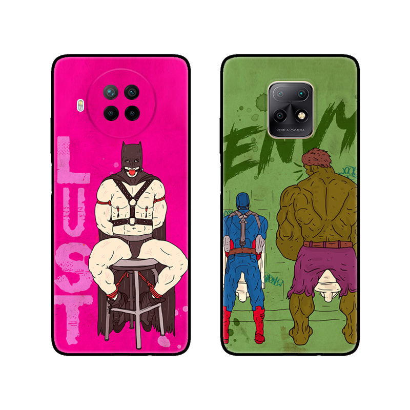 欧美沙雕肌肉猛男个性搞笑适用小米红米note9/10X/9pro硅胶手机壳