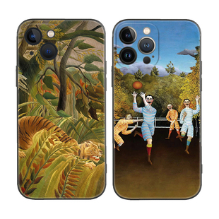 亨利卢梭超现实奇幻丛林油画适用iPhone XS Max苹果17/16防摔15pro软壳14手机壳678plus