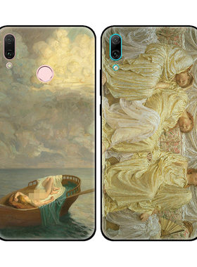 文艺复古金色梦乡少女油画适用华为畅享9plus/10手机壳8e/9e软壳