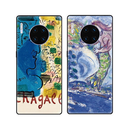 油画适用华为mate30手机壳软壳