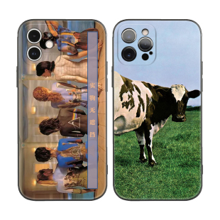 奶牛Pink 14plus苹果13mini手机壳12防摔11 Floyd摇滚艺术适用iPhone16ProMax全包17软壳15pro