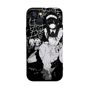 日系暗黑风小熊女仆土酷少女适用iPhone XS Max苹果17/16软壳15防摔14pro手机壳678plus