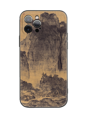 中国风故宫国画范宽溪山行旅图适用iPhone17Promax防摔16pro软壳15/14plus苹果13mini手机壳12/11