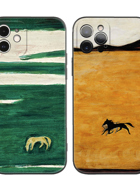 常玉油画小动物马适用iPhone17Promax防摔16手机壳15pro全包14plus苹果13mini软壳12/11防摔Xsmax