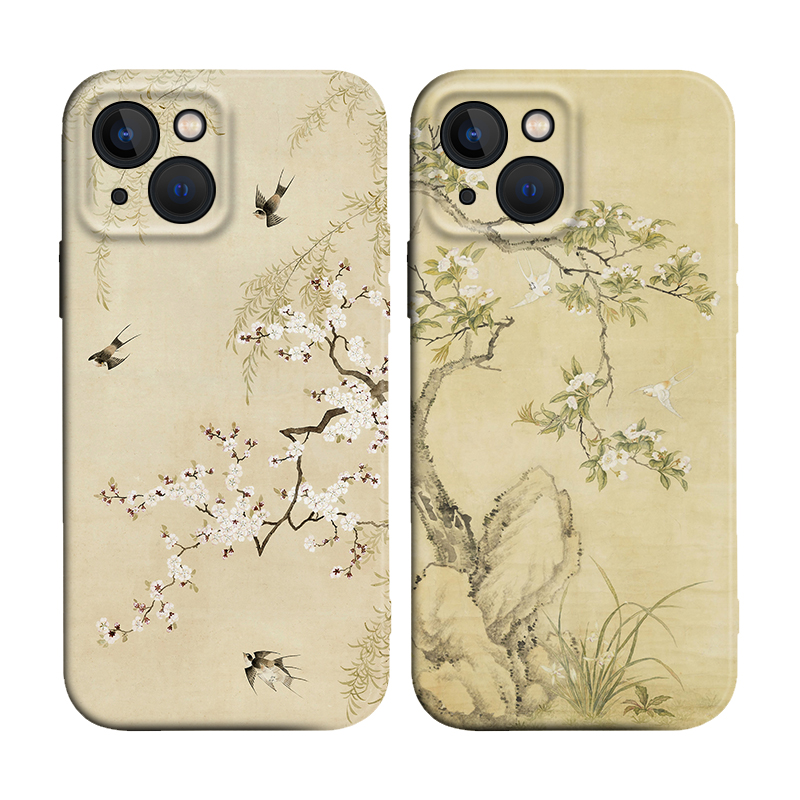 苹果iPhoneX中国风杏花梨花燕子