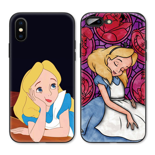 可爱灰姑娘爱丽丝公主少女适用iPhoneXS Max手机壳X苹果XR/8p/7/6