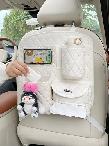 Сиденье, кресло, милая сумка для хранения, подвесной органайзер для авто, универсальные салфетки, мусорное ведро