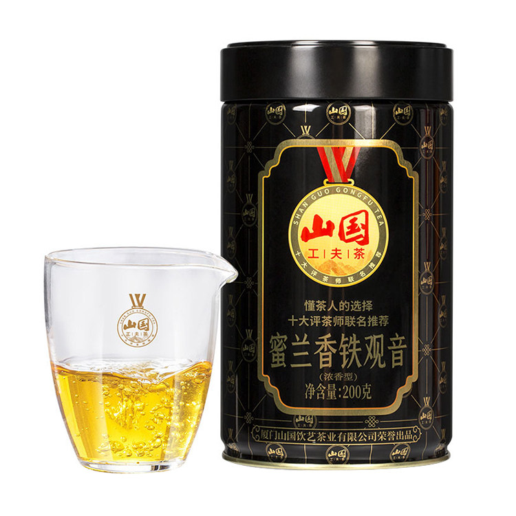 山国工夫茶 蜜兰香浓香型特级铁观音罐装一罐200克 山国饮艺