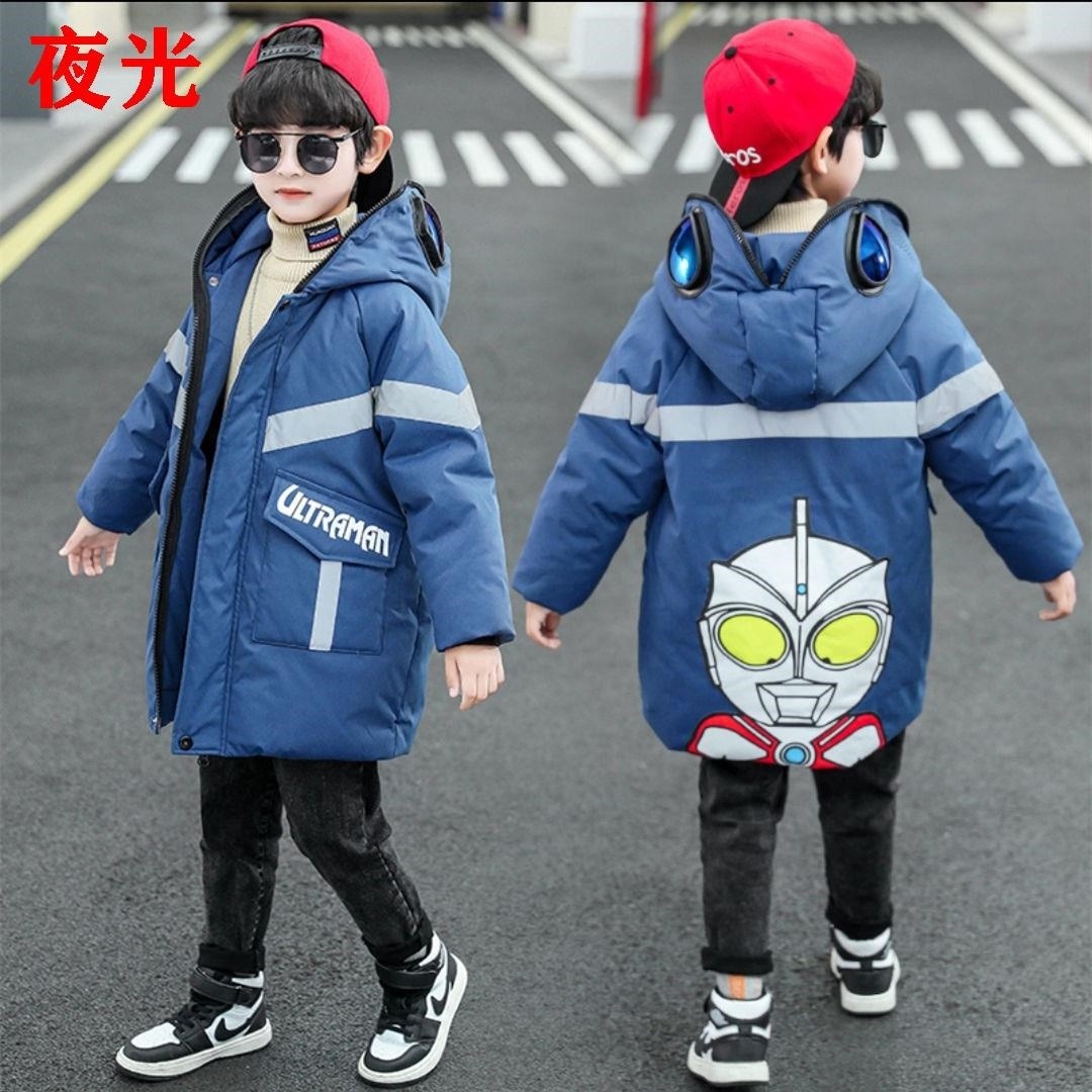 戴眼镜的儿童羽绒棉男棉服帽子