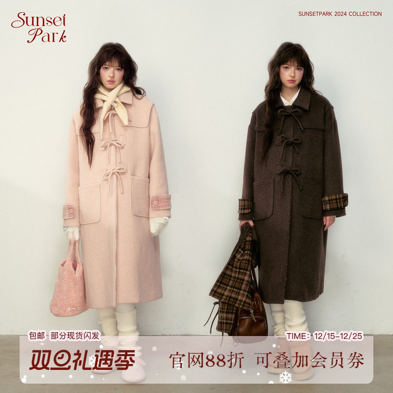 SunsetPark羊毛进阶版牛角扣大衣