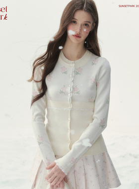 SunsetPark【1/10 20:00】小碎花少女感假两件针织毛衣上衣