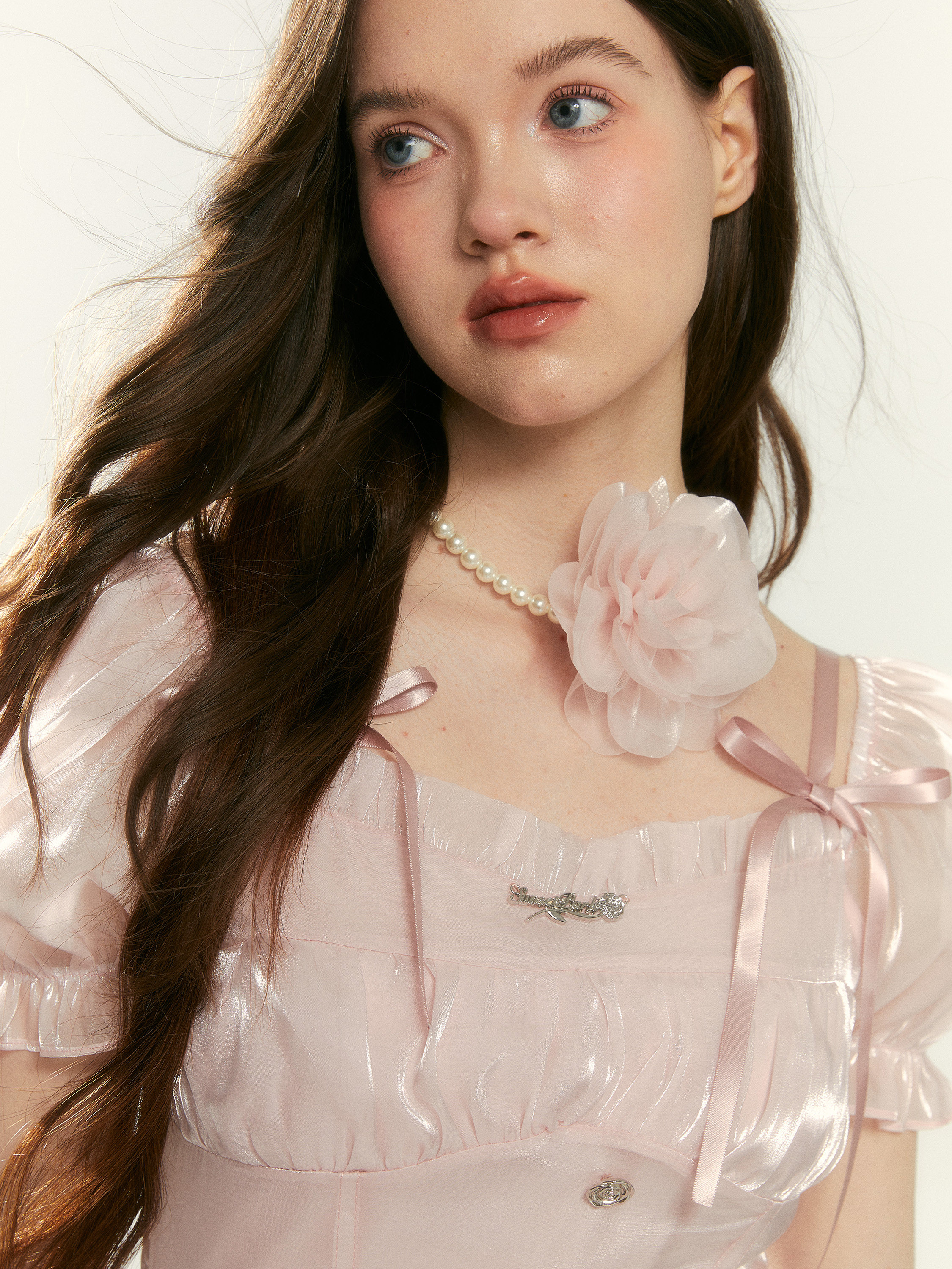 SUNSETPARK 일몰 공원 로맨틱 순수한 욕망 수제 꽃 장미 목걸이 스트랩 초커