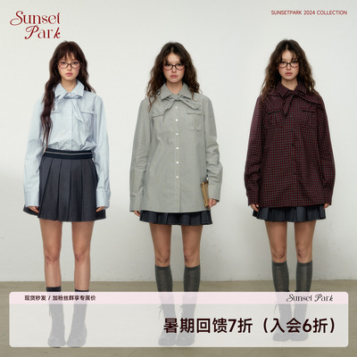 SunsetPark原创蝴蝶结衬衫