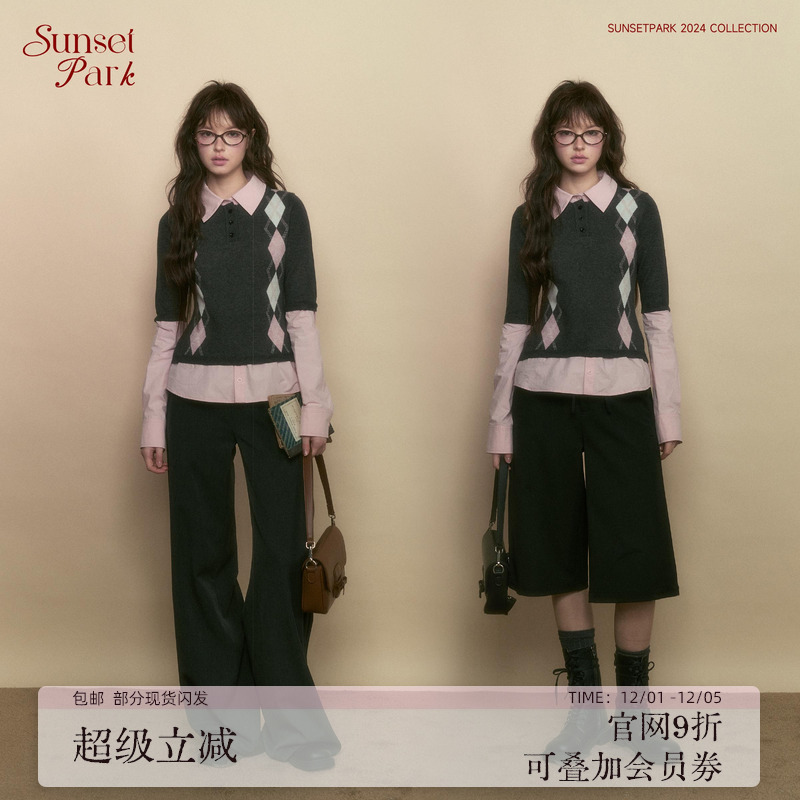 SunsetPark假两件少女学院风