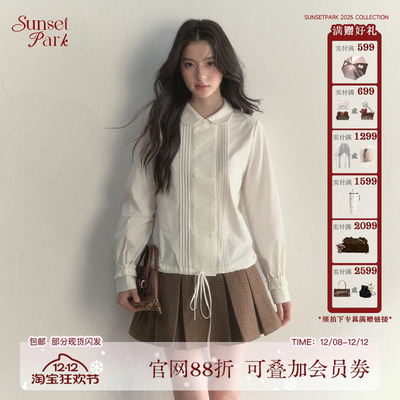 娃娃感双排扣少女感衬衫