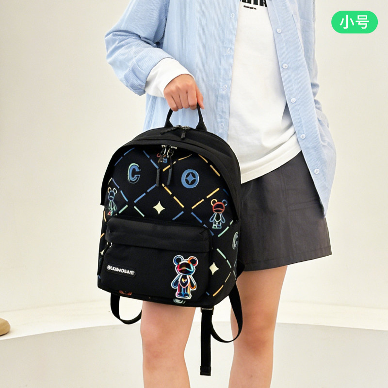 星际熊官方新款布包大小尺寸三色可选简约休闲少女双肩背包