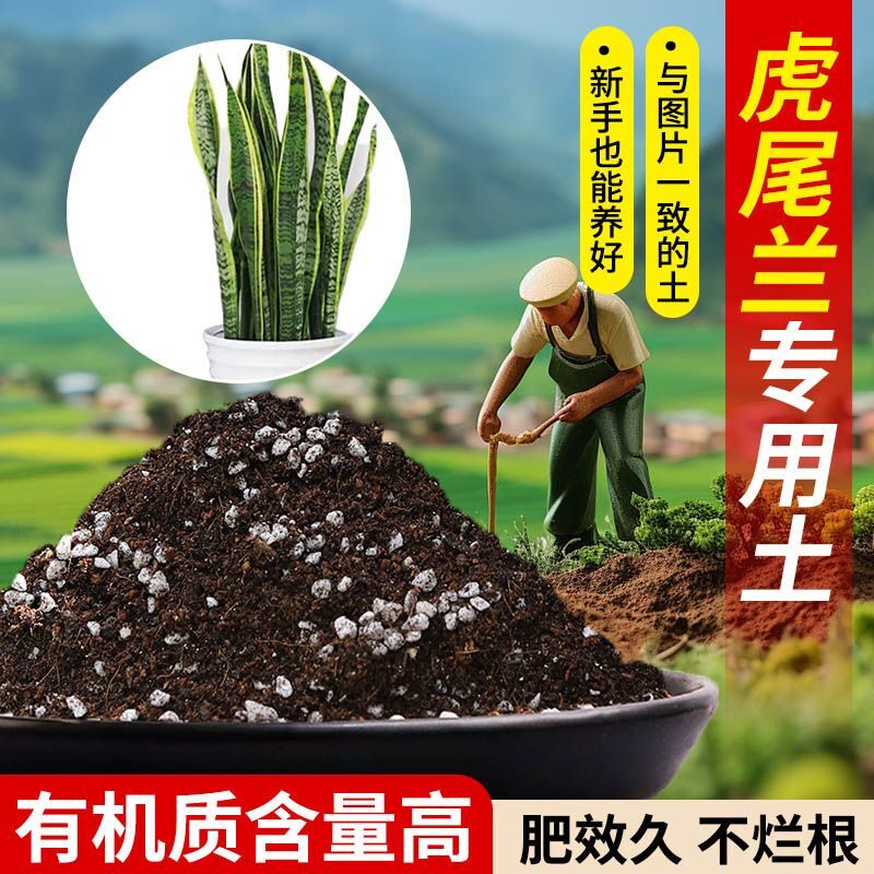 虎尾兰专用土营养土疏松透气含泥炭肥料通用有机种植土轻质适用土