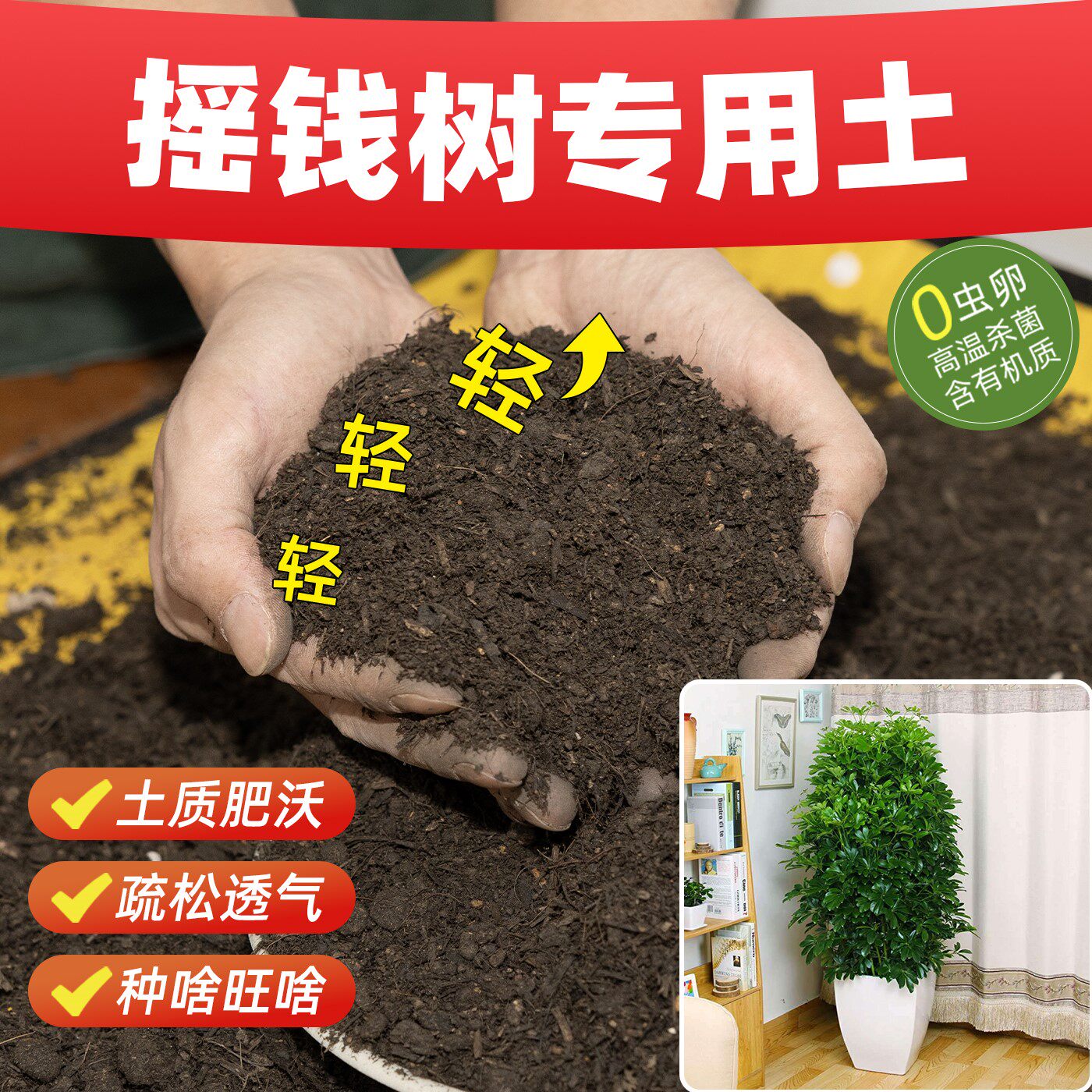 摇钱树专用营养土壮根苗基质土促生长泥土促生根抗病种植土壤盆景