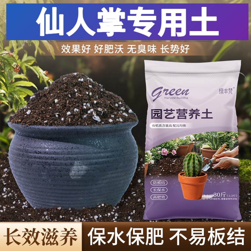 仙人掌适用盆景土高温灭菌盆栽加有机肥优质壮根观叶保水保肥室内