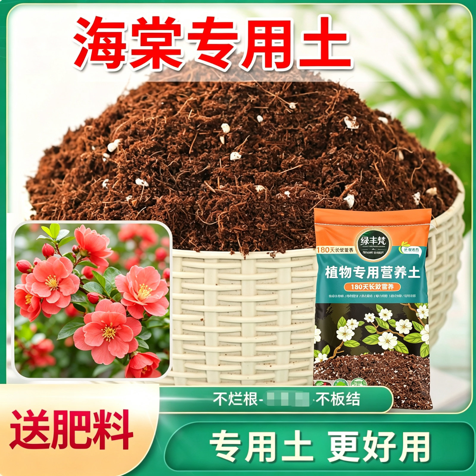 海棠专用轻质土疏松透气促开花花卉盆栽营养土种植土