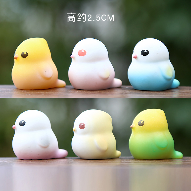 新品呆萌胖嘟嘟小鸟公仔玩偶可爱微景观桌面车载装饰礼物盲盒摆件