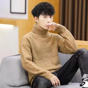 Thương hiệu cao cấp mùa thu đông mới áo len nam áo len nam phiên bản Hàn Quốc của áo thun tự trồng cao cổ áo - Kéo qua