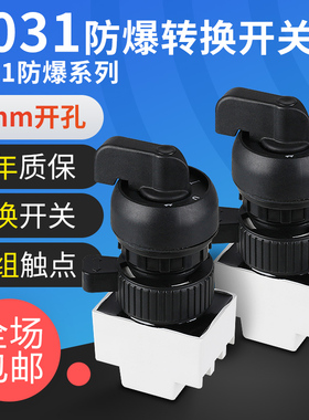 8031防爆开关ba8030防爆防腐旋钮转换开关两档三档自锁孔径30mmYH