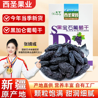 西圣正宗新疆特产黑加仑葡萄干208g黑宝石个大肉厚即食休闲零食