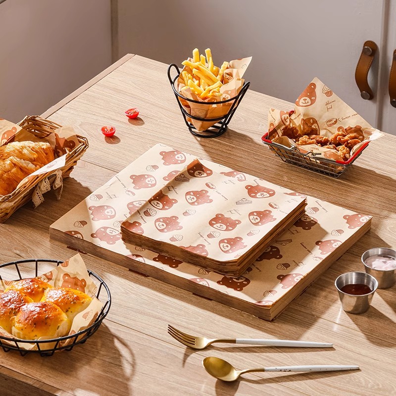 烘焙油纸小熊垫盘纸点心防油垫纸