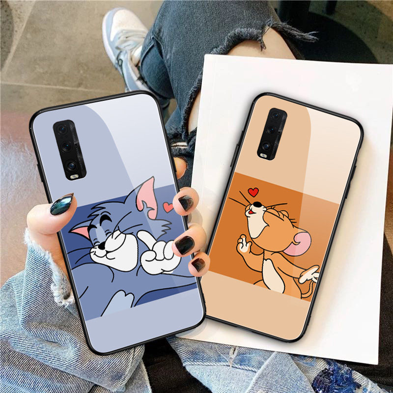 oppok5手机壳硅胶a9玻璃保护套a9x/k1猫和老鼠a7/a7x情侣秀恩爱find防摔x2个性pro男女ins新款r7s适用realmeX