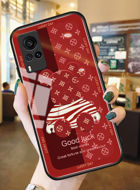 新年底纹熊vivos12手机壳玻璃y97y95高级款s10pro情侣男s7e女生y85y83硅胶s9红色nex3s后指纹z1i保护套u1适用