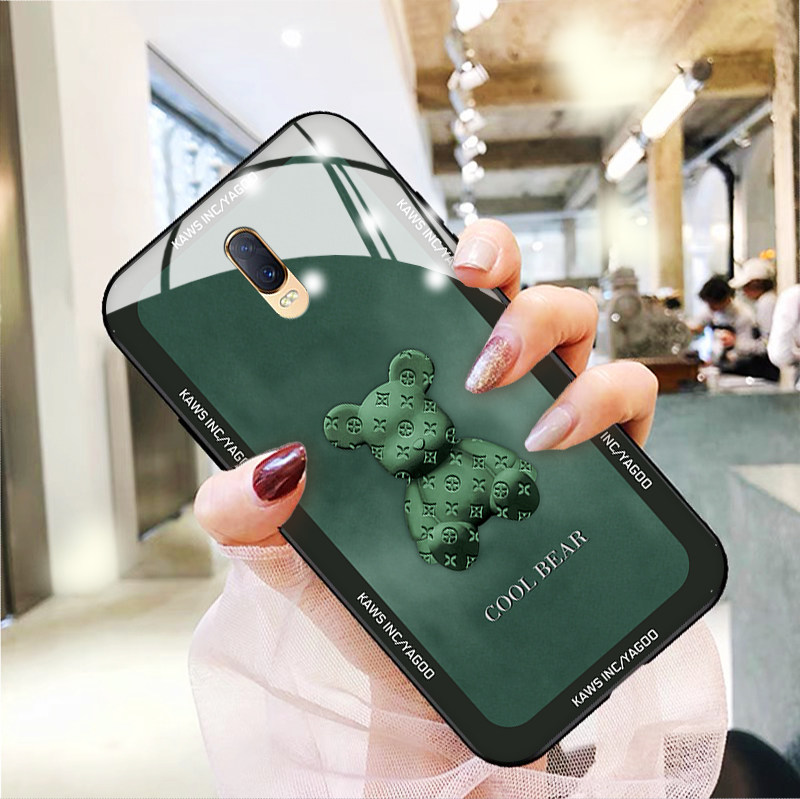 立体雾霾熊适用oppor17pro手机壳新款a11x高级a96简约a95a93s男a36女a72a92s玻璃a52a55硅胶r15x梦境版k1套k9