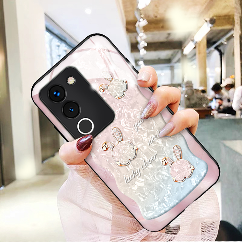 玫瑰贝纹兔新款气质女神手机壳