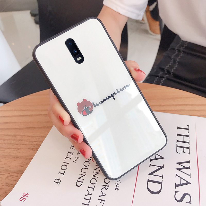 ins冠军兔子oppoA57手机壳女玻璃A83个性创意A79/A77/A73时尚镜面简约A59网红适用潮牌硅胶A39/A37小熊保护套