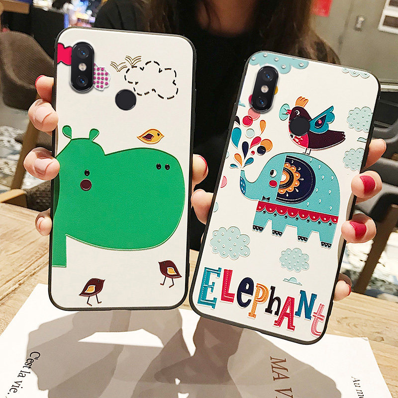 小象河马红米note7 pro手机壳女动漫全包note5A标配/高配个性创意适用可爱note4立体浮雕新款硅胶note4X软壳