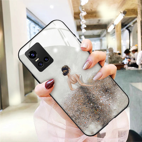 vivo玻璃硅胶简约小众少女手机壳